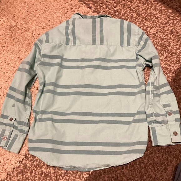 Calvin Klein Jeans Green Striped Button Down Shirt - Picture 6 of 6